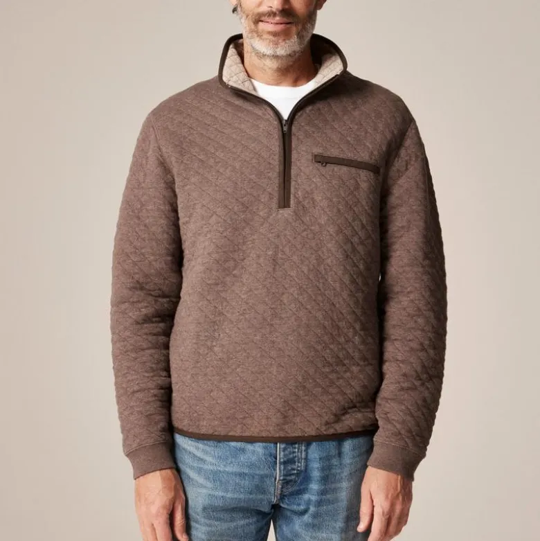 Quilted quarter-zip pullover