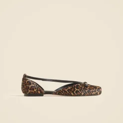 Quinn cutout ballet flats in leopard-print calf hair