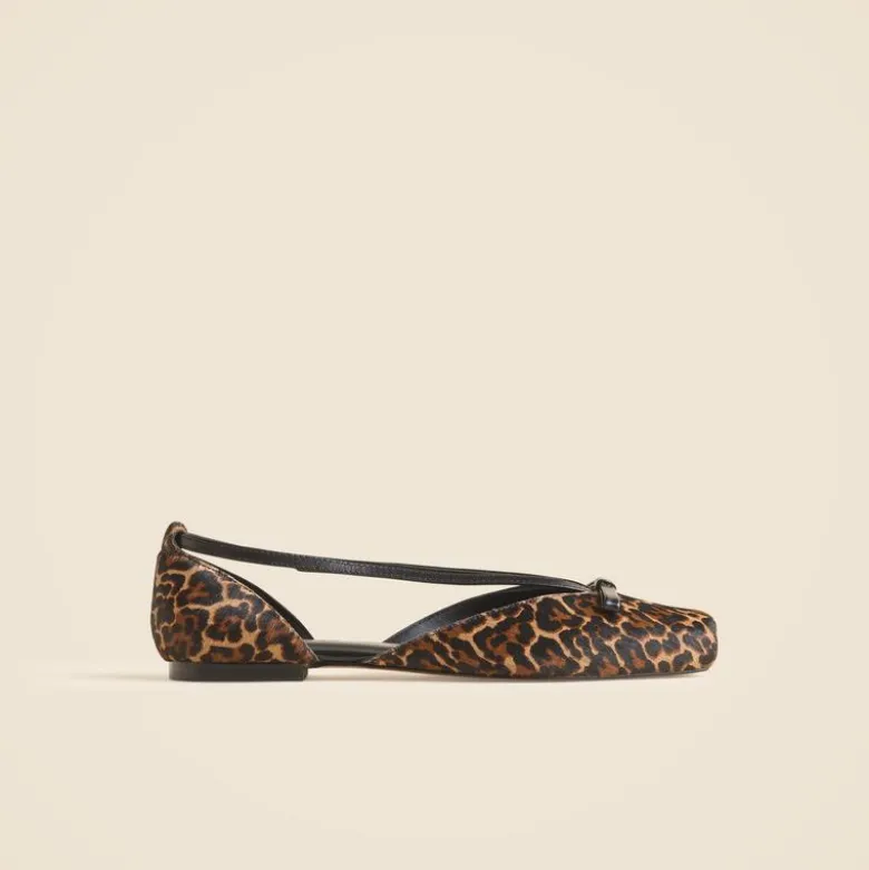 Quinn cutout ballet flats in leopard-print calf hair
