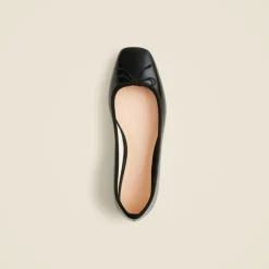 Quinn square-toe ballet flats in leather