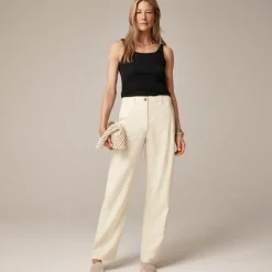 Relaxed barrel-leg pant in linen blend
