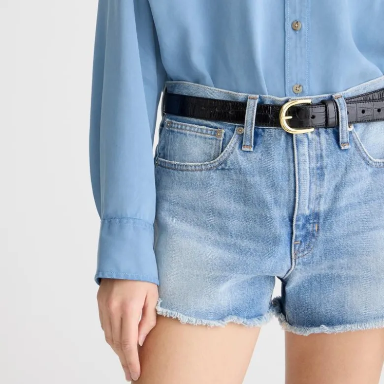 Relaxed denim short in chestnut wash