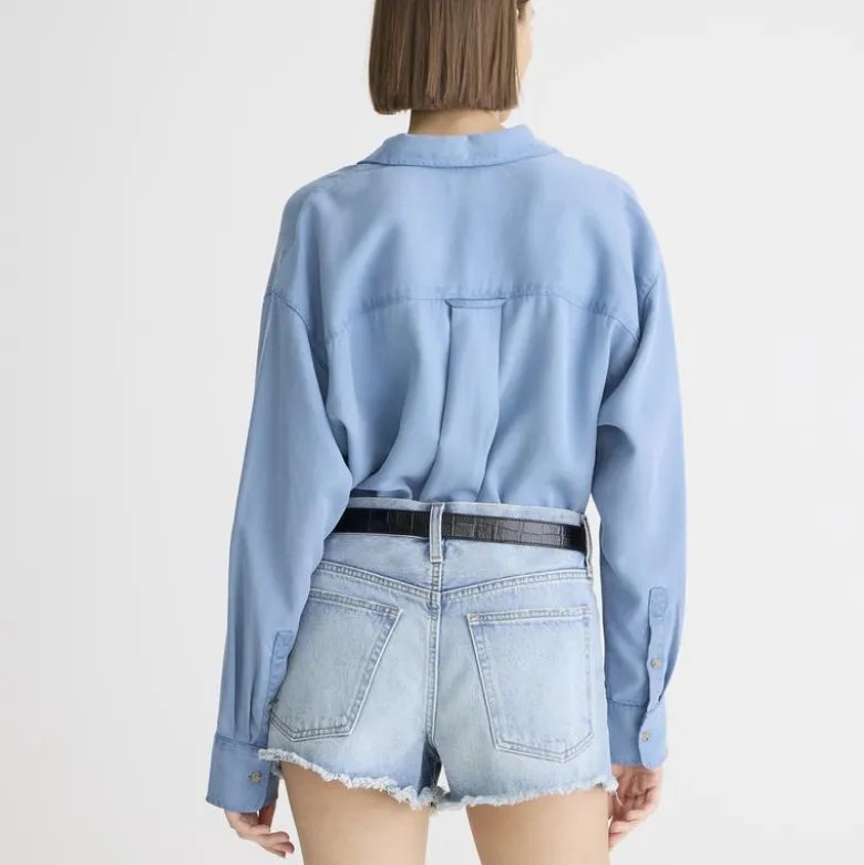 Relaxed denim short in chestnut wash