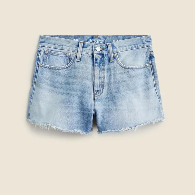 Relaxed denim short in chestnut wash