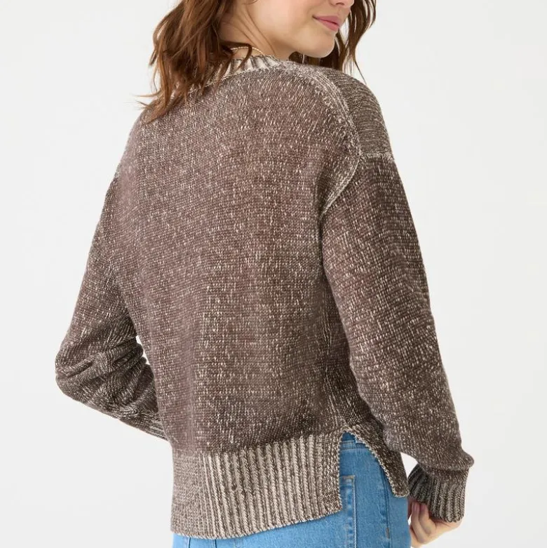 Relaxed linen-cotton blend beach sweater