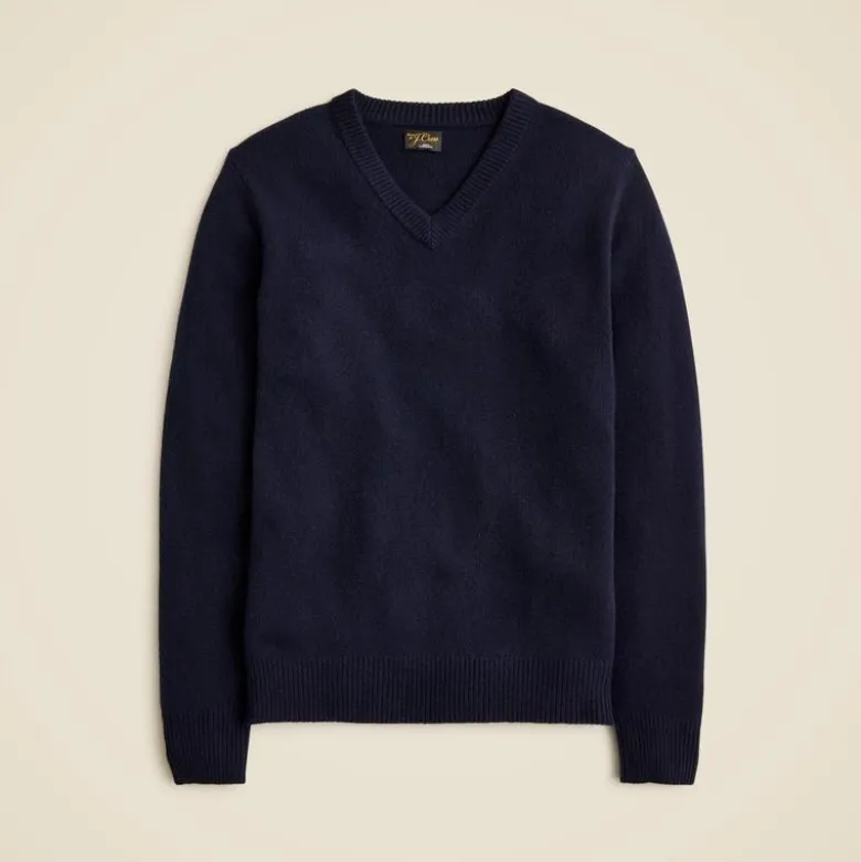 Relaxed midweight cashmere V-neck sweater