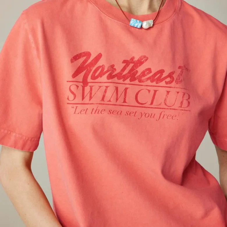 Relaxed premium-weight "Northeast Swim Club" graphic T-shirt