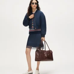Relaxed sweater-polo in striped vintage wool