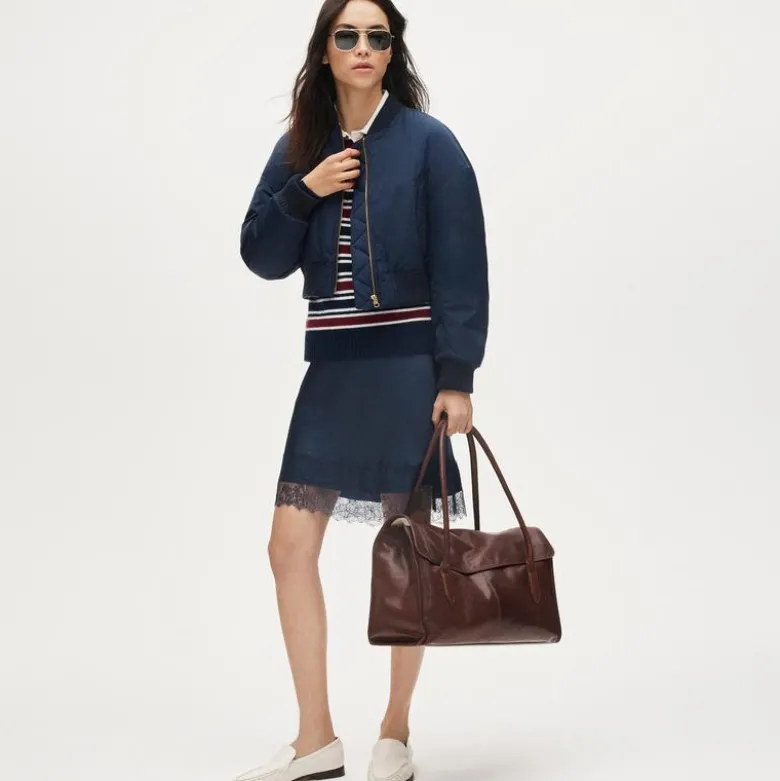 Relaxed sweater-polo in striped vintage wool