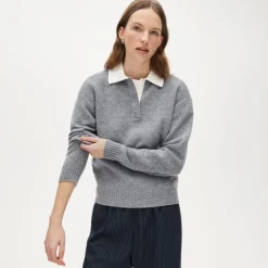 Relaxed sweater-polo in vintage wool
