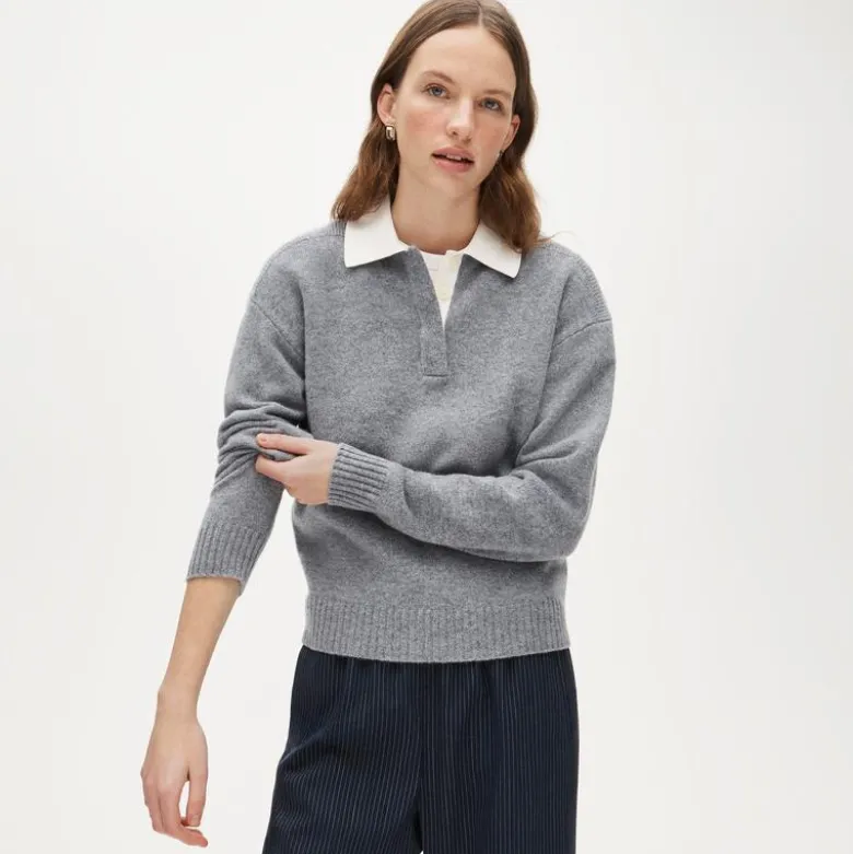 Relaxed sweater-polo in vintage wool