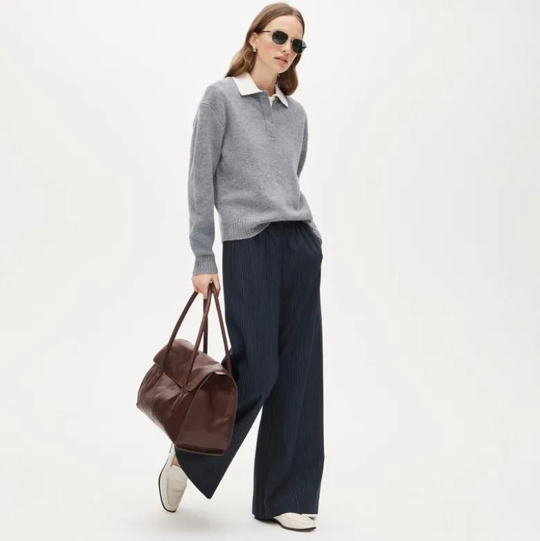 Relaxed sweater-polo in vintage wool