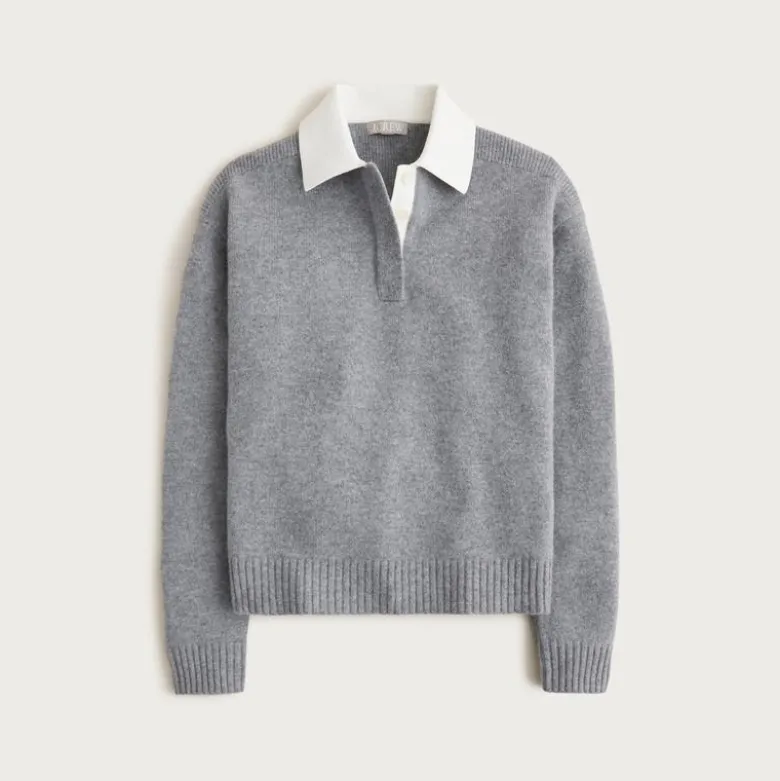 Relaxed sweater-polo in vintage wool
