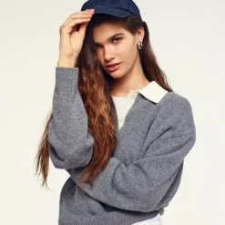 Relaxed sweater-polo in vintage wool