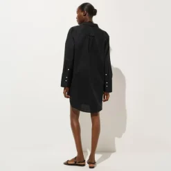 Relaxed-fit beach shirt in linen-cotton blend