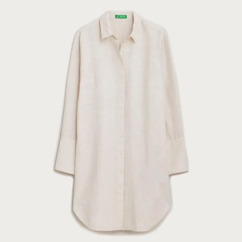 Relaxed-fit beach shirt in linen-cotton blend