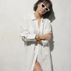 Relaxed-fit beach shirt in linen-cotton blend