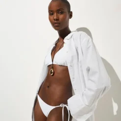 Relaxed-fit beach shirt in linen-cotton blend