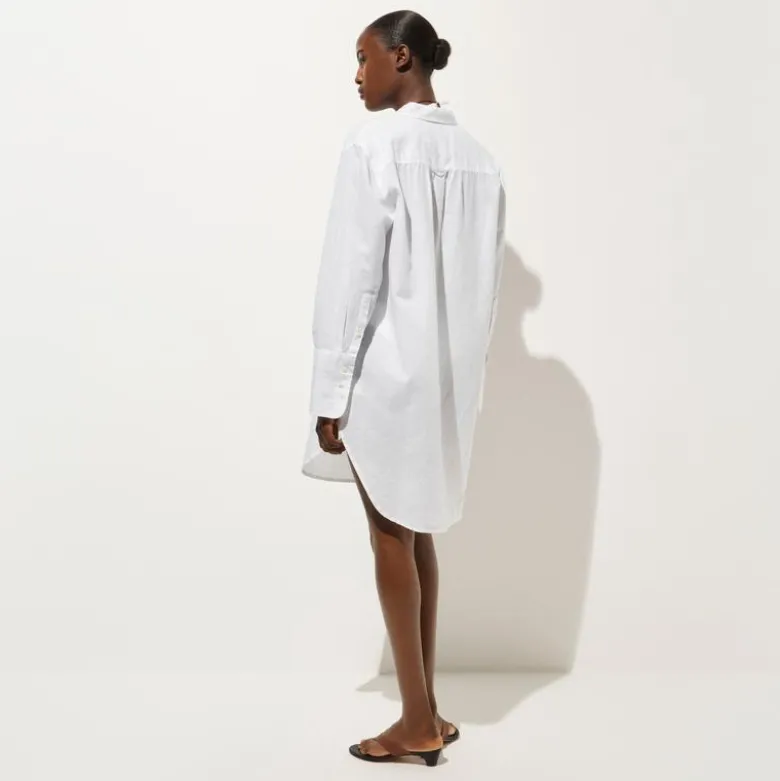 Relaxed-fit beach shirt in linen-cotton blend