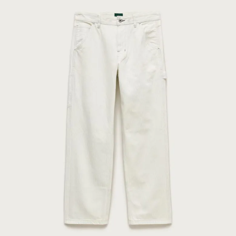 Relaxed-fit carpenter pant in faded stripe