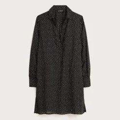 Relaxed-fit shirt-dress in cotton voile