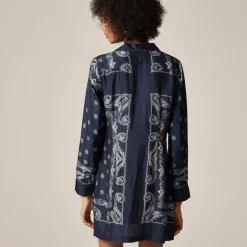 Relaxed-fit shirt-dress in bandana print