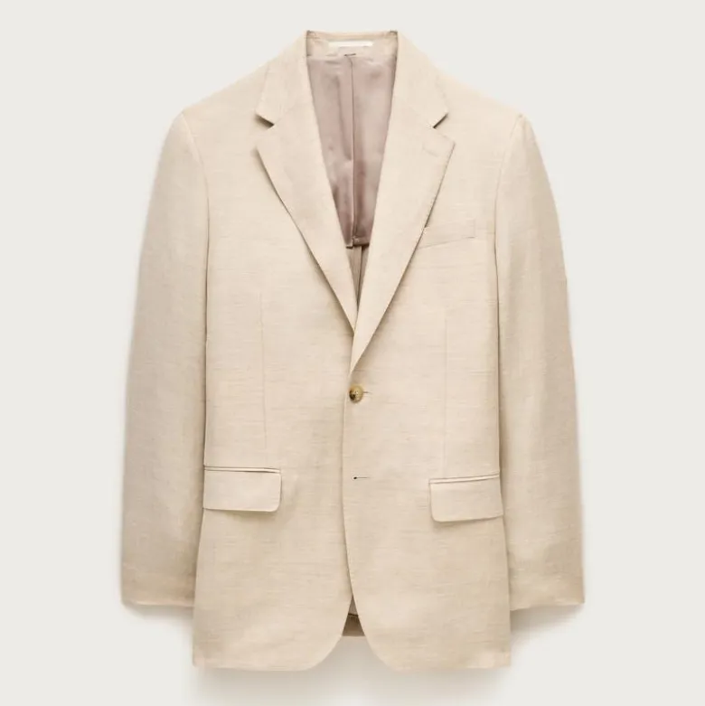 Relaxed-fit suit jacket in English merino wool–linen blend
