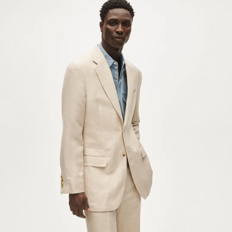 Relaxed-fit suit jacket in English merino wool–linen blend