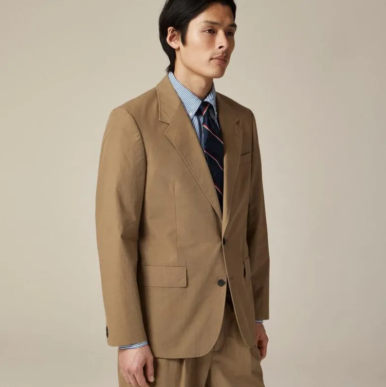Relaxed-fit suit jacket in cotton poplin