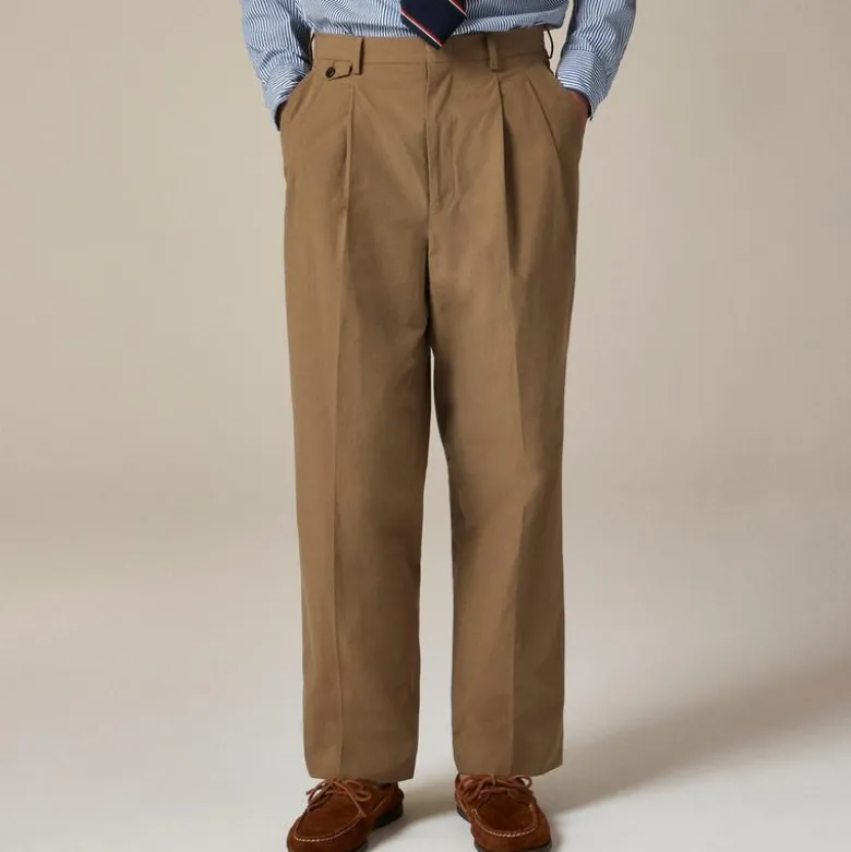 Relaxed-fit suit pant in cotton poplin
