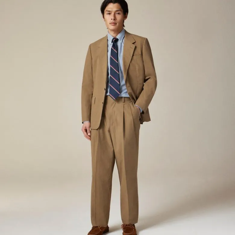 Relaxed-fit suit pant in cotton poplin