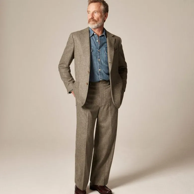 Relaxed-fit suit pant in English merino wool