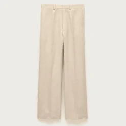 Relaxed-fit suit pant in English merino wool–linen blend