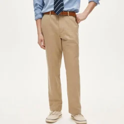 Relaxed-fit suit pant in Italian cotton-linen twill blend