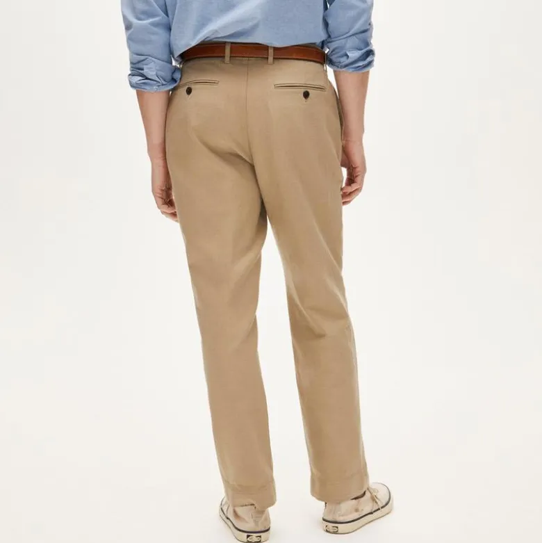 Relaxed-fit suit pant in Italian cotton-linen twill blend