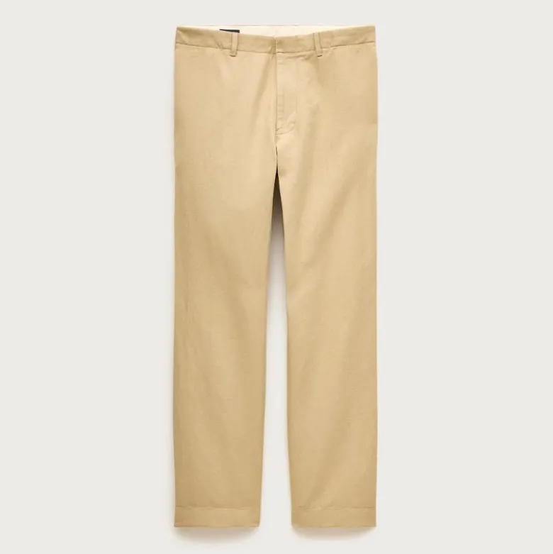 Relaxed-fit suit pant in Italian cotton-linen twill blend