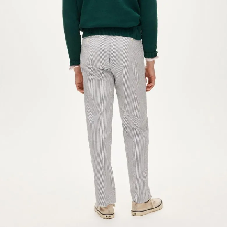 Relaxed-fit trouser in cotton seersucker