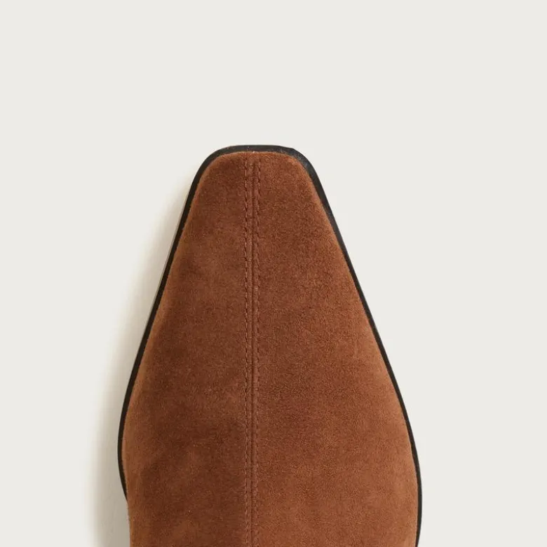 Remi square-toe ankle boots in stretch suede