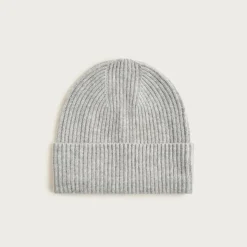 Ribbed cashmere beanie