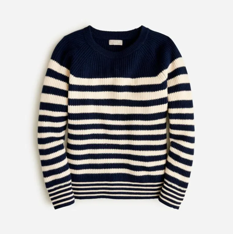 Ribbed cashmere oversized crewneck sweater