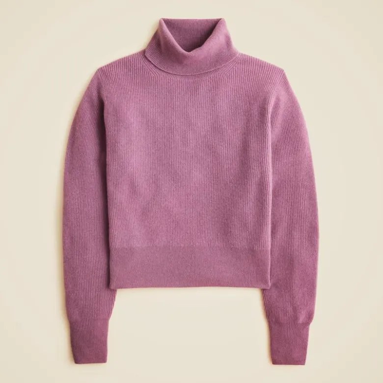 Ribbed cashmere turtleneck sweater