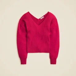 Ribbed double V-neck sweater