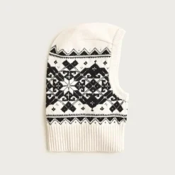 Ribbed Fair Isle balaclava in lambswool