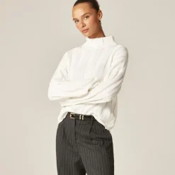 Ribbed mockneck sweater