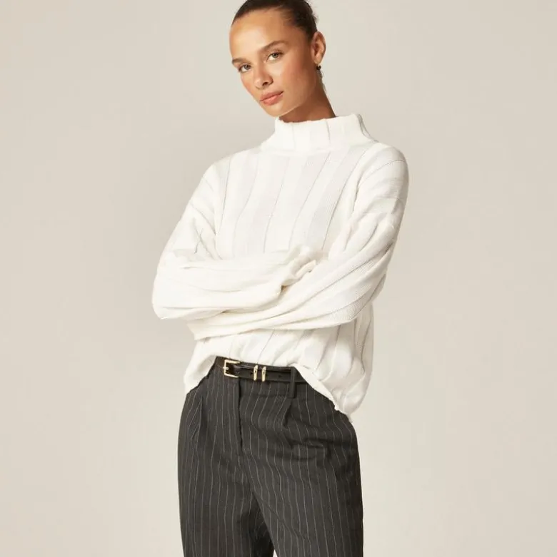 Ribbed mockneck sweater
