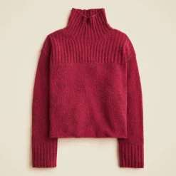 Ribbed turtleneck sweater in donegal wool blend