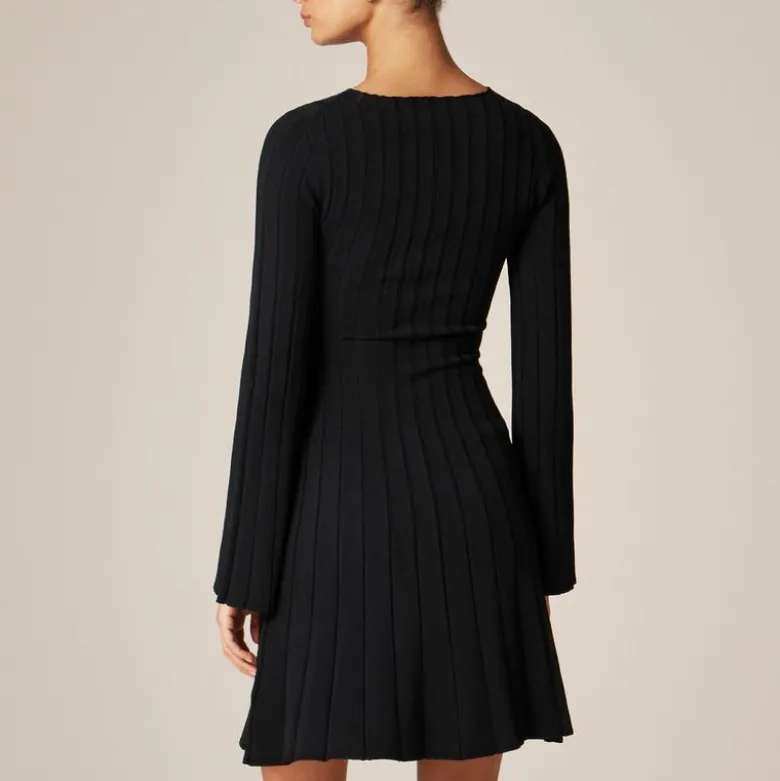 Rib-knit mini sweater-dress