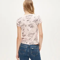 Road trip slim-fit graphic T-shirt in broken-in jersey