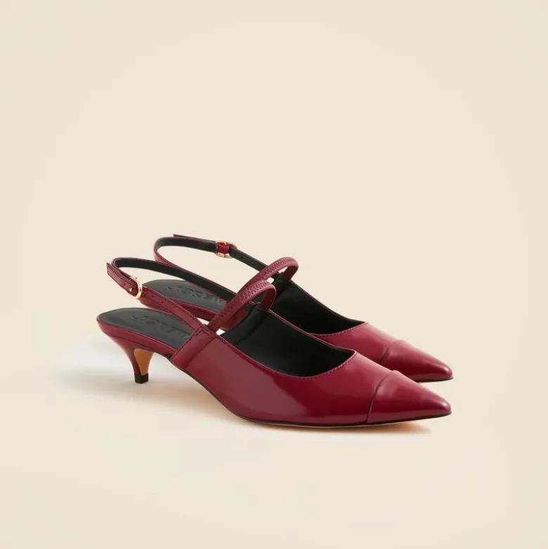 Robin Mary Jane kitten heels in spazzolato leather