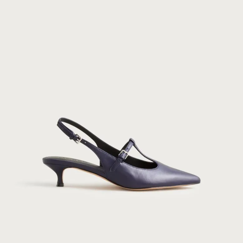 Robin Mary Jane slingback heels in leather